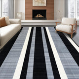 Ultra Soft Area Rug, Non Slip, Stain Resistant, Washable Area Rugs for Living Room, Bedroom, Rustic Fuzzy Trellis Design(Black)
