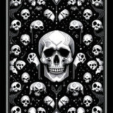 Ultra Soft Area Rug, Non Slip, Stain Resistant, Washable Area Rugs for Living Room, Bedroom, Eerie Halloween Skeleton Motif(Black)