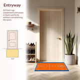 Ultra Soft Area Rug, Non Slip, Stain Resistant, Washable Area Rugs for Living Room, Bedroom, Bold Orange and Blue Palette(Orange)