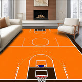 Ultra Soft Area Rug, Non Slip, Stain Resistant, Washable Area Rugs for Living Room, Bedroom, Bold Orange and Brown Geometry(Orange)