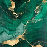 Ultra Soft Area Rug, Non Slip, Stain Resistant, Washable Area Rugs for Living Room, Bedroom, Emerald Green Abstract Elegance(Green)
