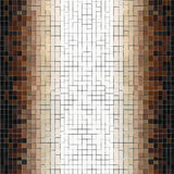 Artistic Mosaic Tile Area with Symmetric Brown Beige Gradient Blocks(Beige)