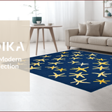 Ultra Soft Area Rug, Non Slip, Stain Resistant, Washable Area Rugs for Living Room, Bedroom, Whimsical Coastal Patterned Delight(Blue)