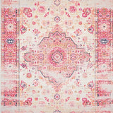 Ultra Soft Area Rug, Non Slip, Stain Resistant, Washable Area Rugs for Living Room, Bedroom, Charming Distressed Floral Motif(Pink)