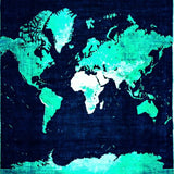 Ultra Soft Area Rug, Non Slip, Stain Resistant, Washable Area Rugs for Living Room, Bedroom, Rustic World Map Aesthetic(Blue)