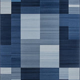 Ultra Soft Area Rug, Non Slip, Stain Resistant, Washable Area Rugs for Living Room, Bedroom, Elegant Modernist Square Style(Blue)