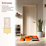 Ultra Soft Area Rug, Non Slip, Stain Resistant, Washable Area Rugs for Living Room, Bedroom, Modern Geometric Orange Composition(Orange)