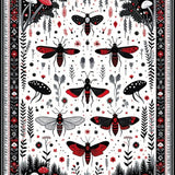 Ultra Soft Area Rug, Non Slip, Stain Resistant, Washable Area Rugs for Living Room, Bedroom, Whimsical Black Earthy Aesthetic(Black)