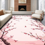 Ultra Soft Area Rug, Non Slip, Stain Resistant, Washable Area Rugs for Living Room, Bedroom, Charming Floral Petal Aesthetic(Pink)