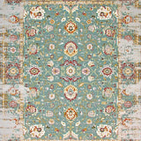 Ultra Soft Area Rug, Non Slip, Stain Resistant, Washable Area Rugs for Living Room, Bedroom, Antique Inspired Ethnic Motif(Blue)