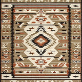 Ultra Soft Area Rug, Non Slip, Stain Resistant, Washable Area Rugs for Living Room, Bedroom, Geometric Earth Tone Mosaic(Brown)