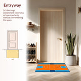 Ultra Soft Area Rug, Non Slip, Stain Resistant, Washable Area Rugs for Living Room, Bedroom, Striking Abstract Court Graphics(Orange)