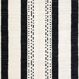 Ultra Soft Area Rug, Non Slip, Stain Resistant, Washable Area Rugs for Living Room, Bedroom, Artful Boho Linear Motif(Black)