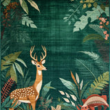 Ultra Soft Area Rug, Non Slip, Stain Resistant, Washable Area Rugs for Living Room, Bedroom, Abstract Earthy Animal Motif(Green)