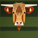 Cute Bull Graphic with Flair(Green)