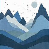 Enchanting Geometric Mountain Scene(Blue)