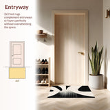 Ultra Soft Area Rug, Non Slip, Stain Resistant, Washable Area Rugs for Living Room, Bedroom, Elegant Black & White Striped Area Rug:  Modern Doormat Design(Black)