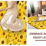 Ultra Soft Area Rug, Non Slip, Stain Resistant, Washable Area Rugs for Living Room, Bedroom, Artisan Crafted Rustic Floral Delight(Yellow)