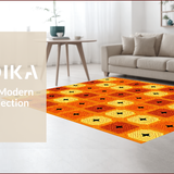 Ultra Soft Area Rug, Non Slip, Stain Resistant, Washable Area Rugs for Living Room, Bedroom, 70s Orange Abstract Living Room Non-Slip Rug(Orange)