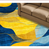 Ultra Soft Area Rug, Non Slip, Stain Resistant, Washable Area Rugs for Living Room, Bedroom, Vibrant Abstract Artistic Fusion(Yellow)