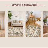 Ultra Soft Area Rug, Non Slip, Stain Resistant, Washable Area Rugs for Living Room, Bedroom, Soft Textured Rustic Pattern(Beige)