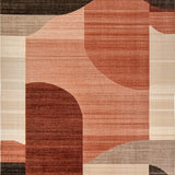 Ultra Soft Area Rug, Non Slip, Stain Resistant, Washable Area Rugs for Living Room, Bedroom, Moody Earthy Tone Area with Unique Rust Brown(Brown)