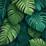 Ultra Soft Area Rug, Non Slip, Stain Resistant, Washable Area Rugs for Living Room, Bedroom, Soft Fluffy Monstera Inspired Theme(Green)