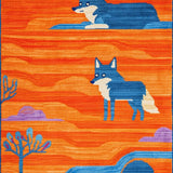 Ultra Soft Area Rug, Non Slip, Stain Resistant, Washable Area Rugs for Living Room, Bedroom, Cartoon Animal Whimsy Pattern(Orange)