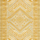 Ultra Soft Area Rug, Non Slip, Stain Resistant, Washable Area Rugs for Living Room, Bedroom, Bold Abstract Curved Lines(Yellow)