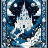 Ultra Soft Area Rug, Non Slip, Stain Resistant, Washable Area Rugs for Living Room, Bedroom, Castle Insect for Girls(Blue)