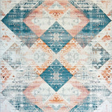 Ultra Soft Area Rug, Non Slip, Stain Resistant, Washable Area Rugs for Living Room, Bedroom, Coastal Distressed Diam(Orange)