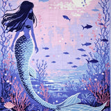 Ultra Soft Area Rug, Non Slip, Stain Resistant, Washable Area Rugs for Living Room, Bedroom, Mermaid Theme Girls Bedroom Pastel Area Rug(Purple)