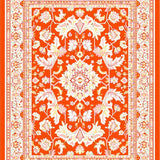 Ultra Soft Area Rug, Non Slip, Stain Resistant, Washable Area Rugs for Living Room, Bedroom, Elegant Textured Diamond Composition(Orange)