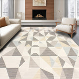 Ultra Soft Area Rug, Non Slip, Stain Resistant, Washable Area Rugs for Living Room, Bedroom, Stylish Entry Beige & Grey Hues Modern Geometric Indoor(Gray)