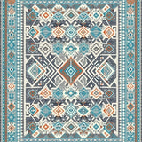 Chic Transitional Medallion Design(Blue)