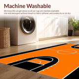 Ultra Soft Area Rug, Non Slip, Stain Resistant, Washable Area Rugs for Living Room, Bedroom, Artistic Circular Athletic Vibe(Orange)