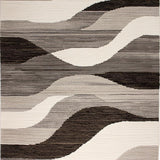 Ultra Soft Area Rug, Non Slip, Stain Resistant, Washable Area Rugs for Living Room, Bedroom, Stylish Contemporary Organic Shapes(Gray)