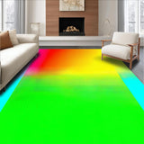 Ultra Soft Area Rug, Non Slip, Stain Resistant, Washable Area Rugs for Living Room, Bedroom, Playful Fuzzy Rainbow Wave Motif(Red)