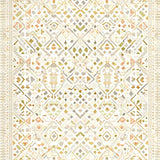 Ivory Beige Geometric Patterned Simple Care Non Shedding(Beige)