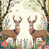 Ultra Soft Area Rug, Non Slip, Stain Resistant, Washable Area Rugs for Living Room, Bedroom, Rustic Floral Deer Motif(Brown)
