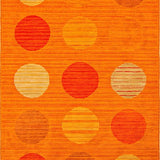 Ultra Soft Area Rug, Non Slip, Stain Resistant, Washable Area Rugs for Living Room, Bedroom, Dynamic Circular Playful Motif(Orange)