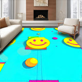Ultra Soft Area Rug, Non Slip, Stain Resistant, Washable Area Rugs for Living Room, Bedroom, Lively Pastel Rainbow Visual Delight(Blue)