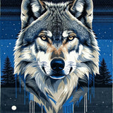 Visual Serenity Wolf Moon(Blue)