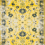 Ultra Soft Area Rug, Non Slip, Stain Resistant, Washable Area Rugs for Living Room, Bedroom, Unique Minimalist Ogee Print(Yellow)