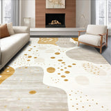 Ultra Soft Area Rug, Non Slip, Stain Resistant, Washable Area Rugs for Living Room, Bedroom, Speckled Beige Area with Abstract Animal Inspired Design(Beige)