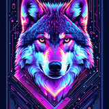 Ultra Soft Area Rug, Non Slip, Stain Resistant, Washable Area Rugs for Living Room, Bedroom, Dynamic Graphic Wolf Illustration(Purple)
