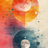 Ultra Soft Area Rug, Non Slip, Stain Resistant, Washable Area Rugs for Living Room, Bedroom, Gradient Moon Phase Boho Hallway Runner(Orange)