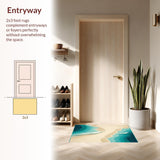 Beige Teal Beach Theme Coastal Ocean Indoor Deck(Beige)