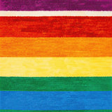Ultra Soft Area Rug, Non Slip, Stain Resistant, Washable Area Rugs for Living Room, Bedroom, Vibrant Rainbow Stripe Plush Nursery Rug(Red)