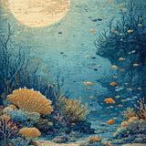 Ultra Soft Area Rug, Non Slip, Stain Resistant, Washable Area Rugs for Living Room, Bedroom, Nautical Treasure Carpet With Sea Turtle Journey Through Coral Haven(Blue)